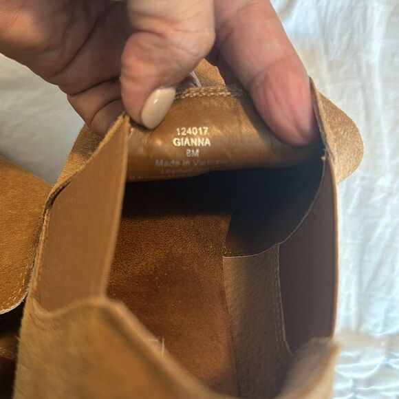 Bjorndal Gianna camel leather booties elastic interior side Sz 8 Bjorn dal - Picture 11 of 11